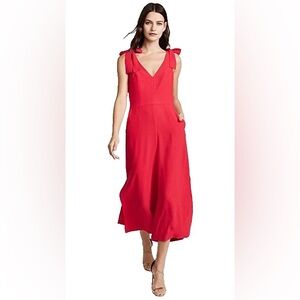 Amanda Uprichard Vivid Red Iris Cropped Jumpsuit